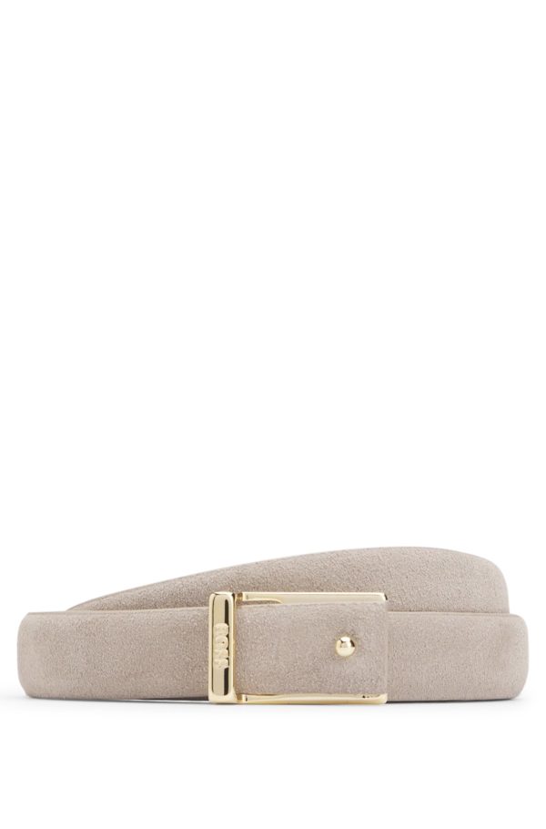 Hugo Boss Ceinture en cuir suédé italien avec boucle logotée