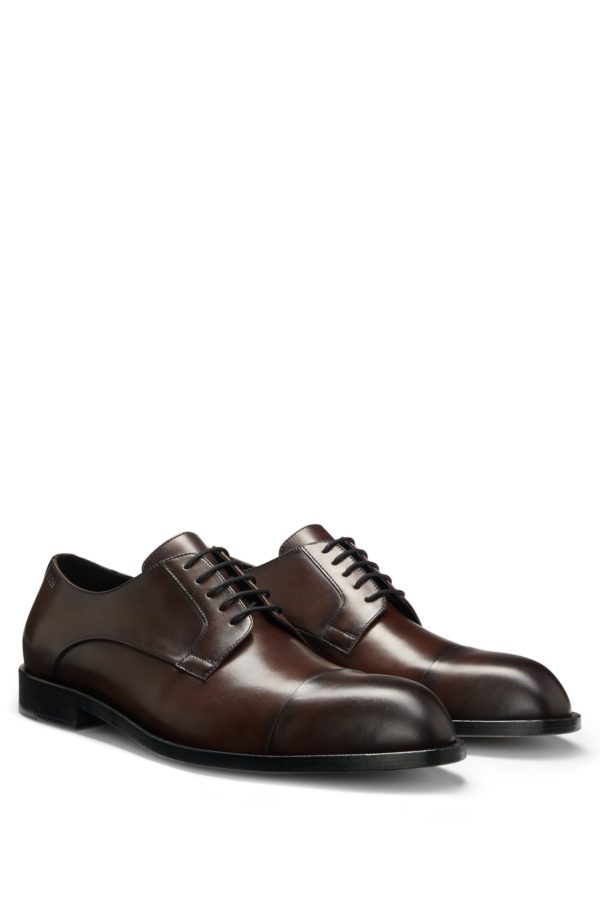 Hugo Boss Chaussures derby en cuir à bout droit