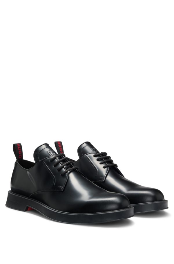 Hugo Boss Chaussures derby en cuir avec languette à logo revisité