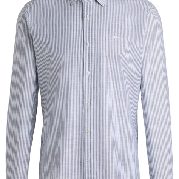 Hugo Boss Chemise Modern en coton flammé à rayures