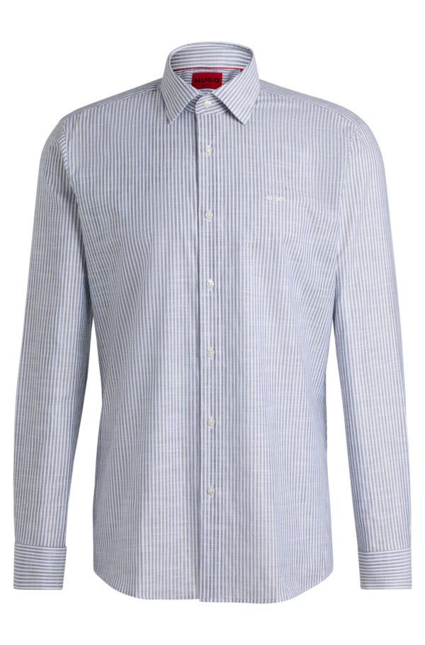 Hugo Boss Chemise Modern en coton flammé à rayures