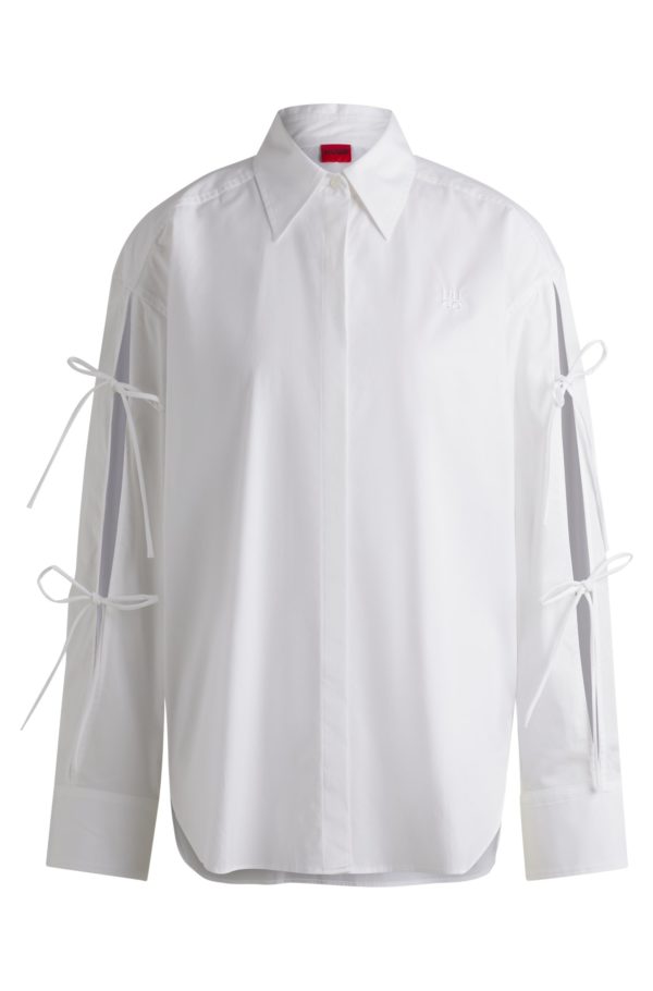 Hugo Boss Chemisier Oversize en coton avec manches à nœuds