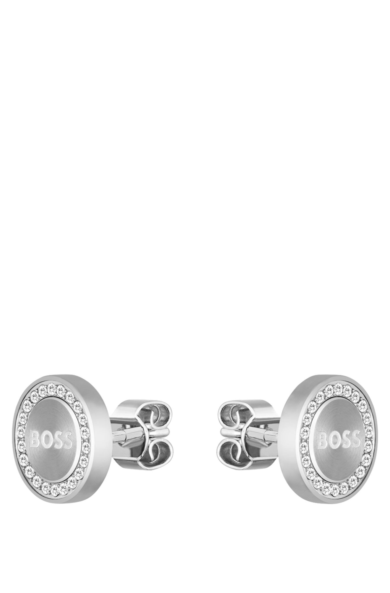 Hugo Boss Clous d’oreilles à logo et strass