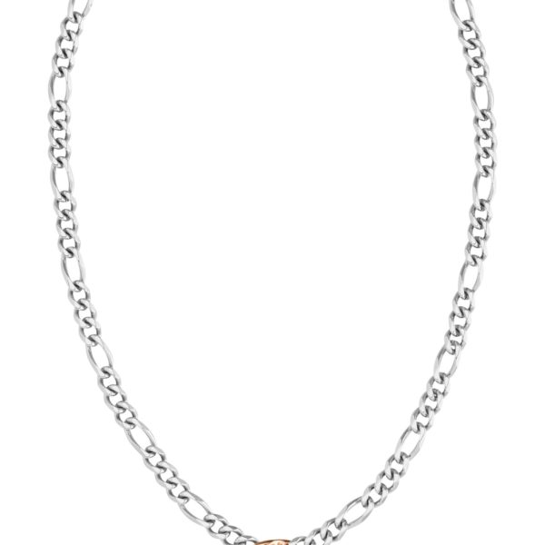 Hugo Boss Collier chaîne figaro argentée avec maillon logoté