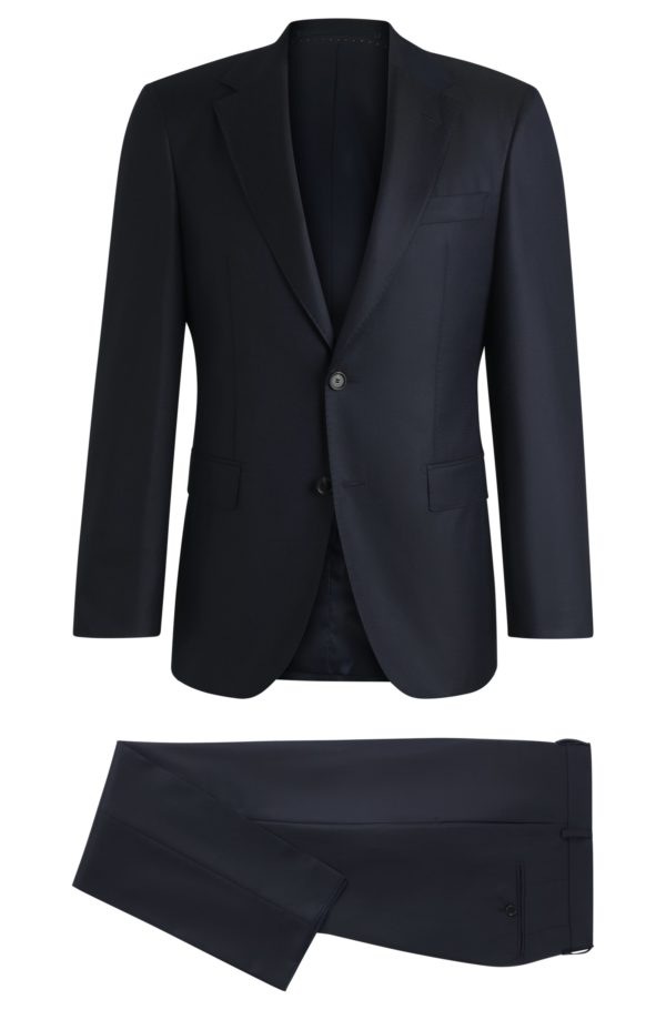Hugo Boss Costume Regular à motif en laine vierge et soie