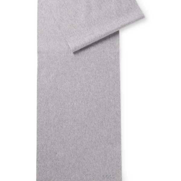 Hugo Boss Écharpe en cachemire italien avec franges et logo brodé