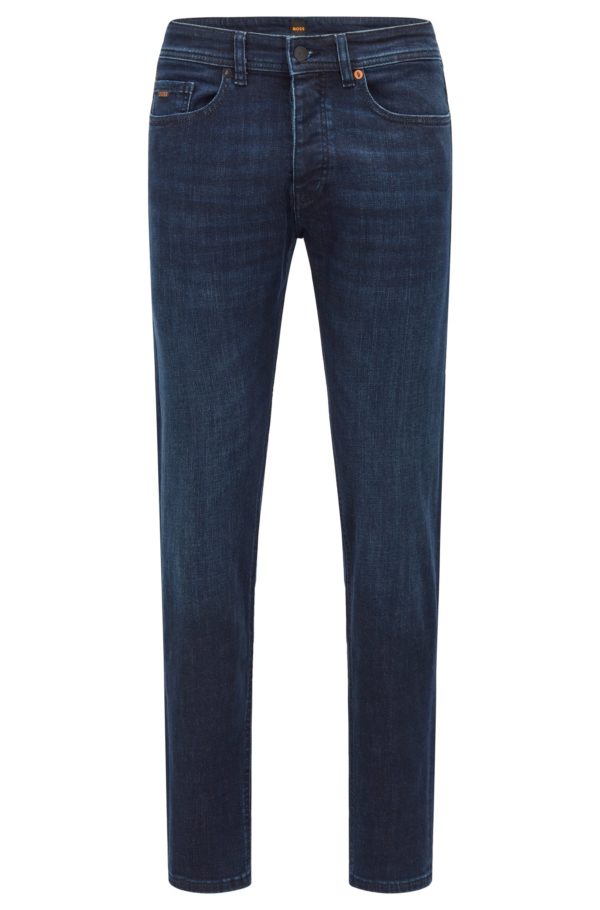 Hugo Boss Jean Tapered Fit en denim stretch bleu foncé