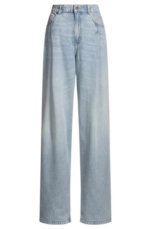 Hugo Boss Jean ample en denim bleu délavé
