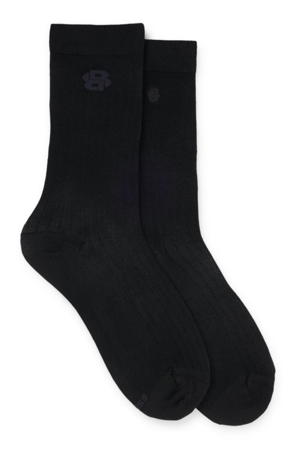 Hugo Boss Lot de deux paires de chaussettes mi-hautes avec monogrammes