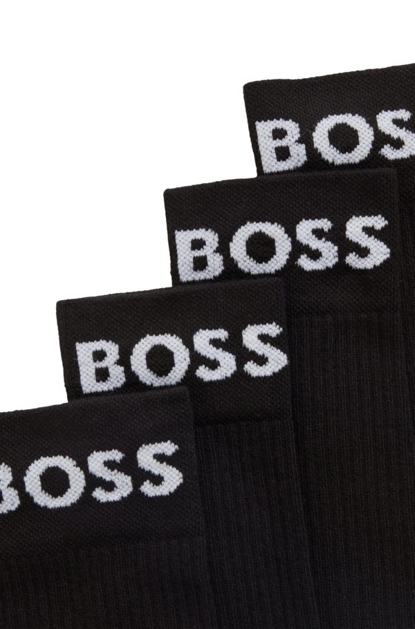 Hugo Boss Lot de deux paires de chaussettes mi-mollet en maille stretch