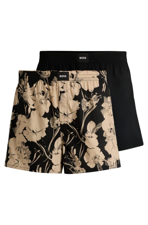 Hugo Boss Lot de deux shorts de pyjama en popeline de coton avec logos