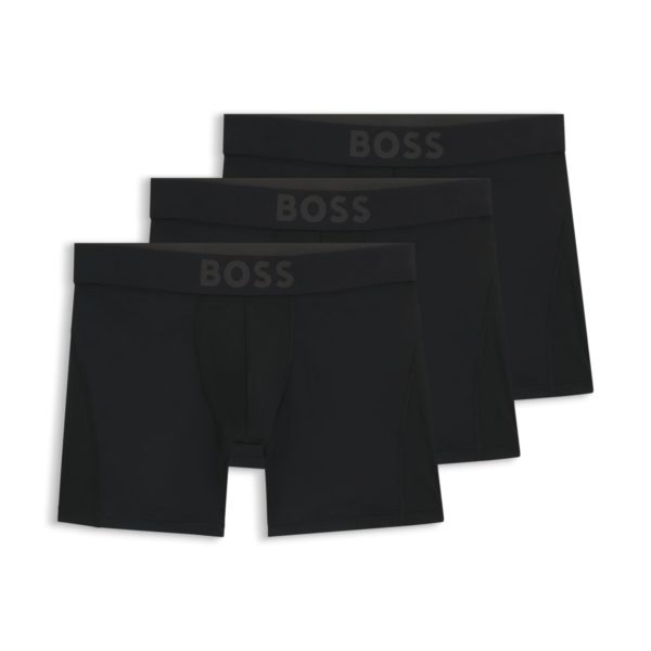 Lot de trois boxers longs Actifs en microfibre stretch – Hugo Boss