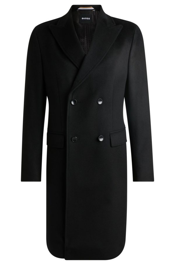 Hugo Boss Manteau croisé en laine et cachemire