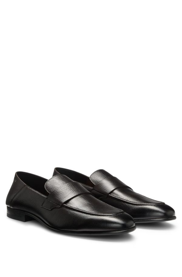 Hugo Boss Mocassins Penny en cuir foulonné