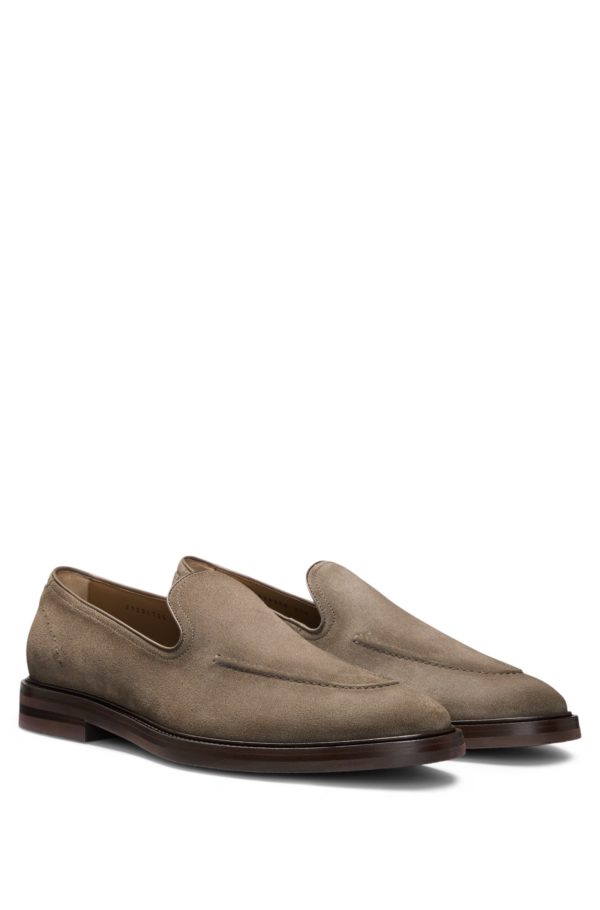 Hugo Boss Mocassins en cuir suédé avec passepoil en cuir