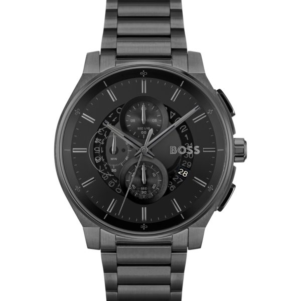 Montre chronographe en plaqué noir avec cadran transparent – Hugo Boss