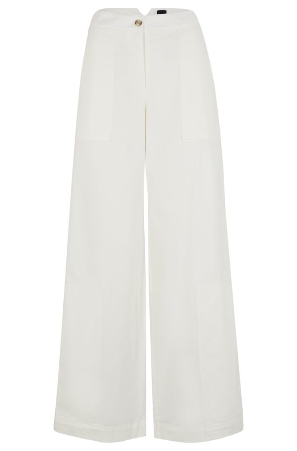 Hugo Boss Pantalon Regular en twill de coton mélangé