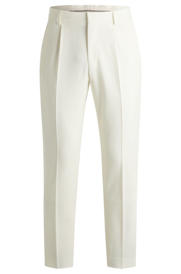 Hugo Boss Pantalon Relaxed en twill de laine stretch