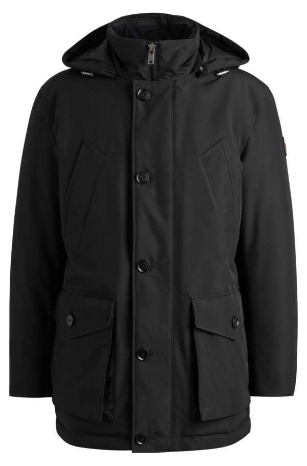 Hugo Boss Parka Relaxed Fit en tissu ottoman déperlant