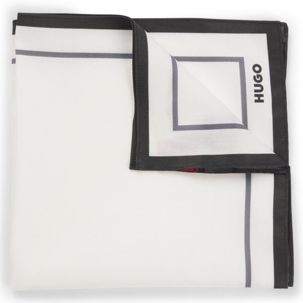 Hugo Boss Pochette de costume en coton avec bordures et logo