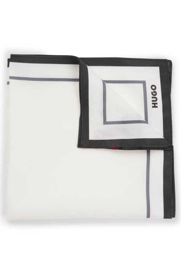 Hugo Boss Pochette de costume en coton avec bordures et logo