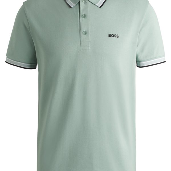 Hugo Boss Polo Paddy en piqué de coton avec sous-col logoté