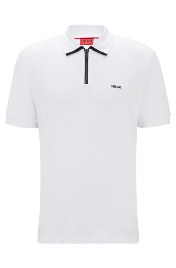 Hugo Boss Polo en piqué de coton avec logo contrastant