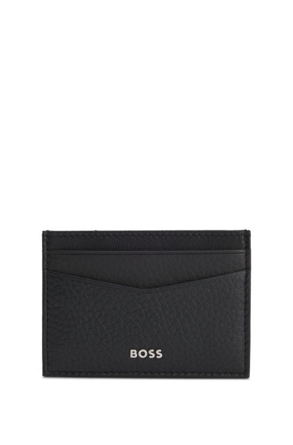 Hugo Boss Porte-cartes en cuir grainé avec pince à billets et logo