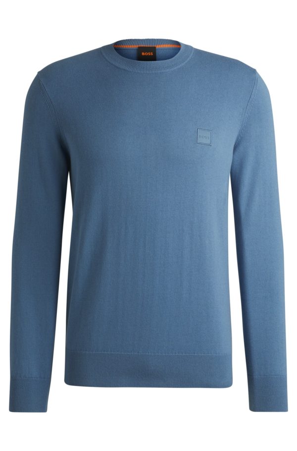 Hugo Boss Pull Regular en coton et cachemire avec patch logoté