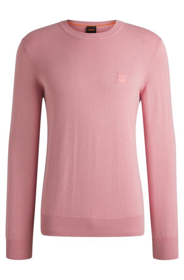 Hugo Boss Pull Regular en coton et cachemire avec patch logoté
