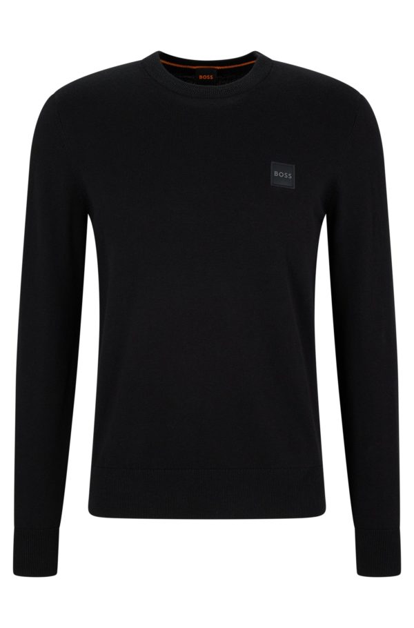 Hugo Boss Pull à col rond en coton et cachemire à logo