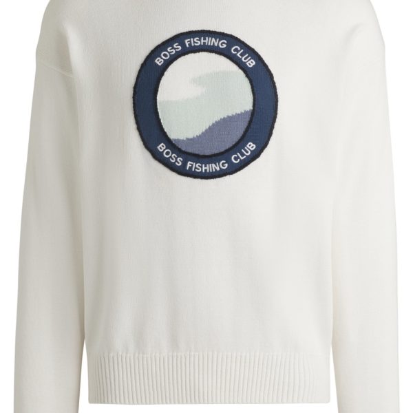 Pull en coton à motif pêche artistique – Hugo Boss