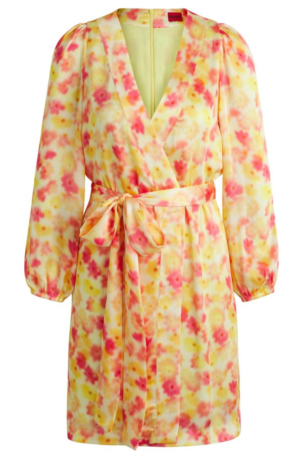 Hugo Boss Robe portefeuille avec imprimé à fleurs effet flou