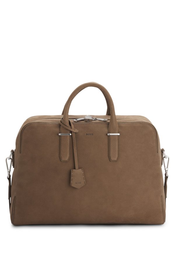 Hugo Boss Sac de voyage en cuir grainé avec porte-clés logoté