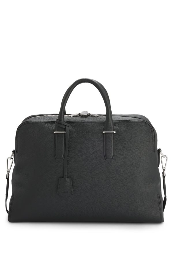 Hugo Boss Sac de voyage en cuir grainé avec porte-clés logoté