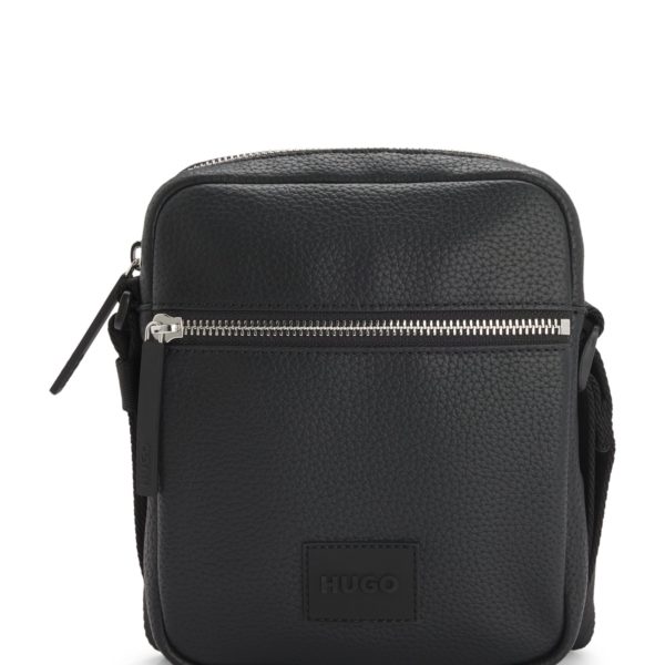 Hugo Boss Sac reporter en similicuir grainé avec patch logoté en gomme