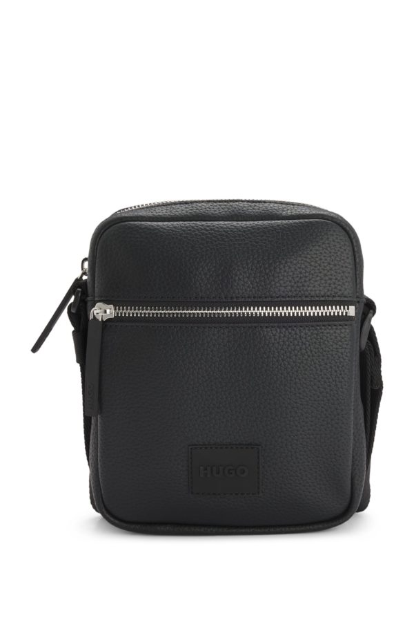 Hugo Boss Sac reporter en similicuir grainé avec patch logoté en gomme