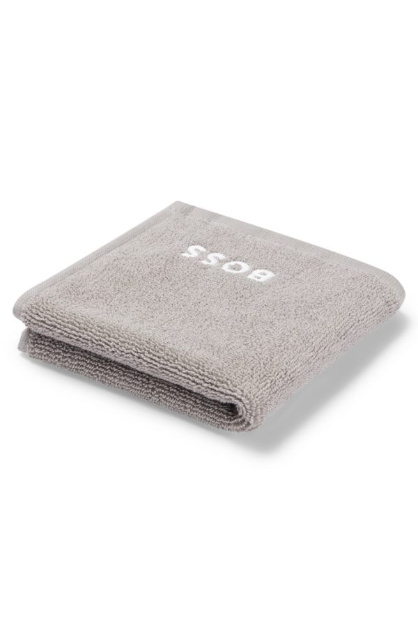 Hugo Boss Serviette de toilette en coton avec logo brodé blanc