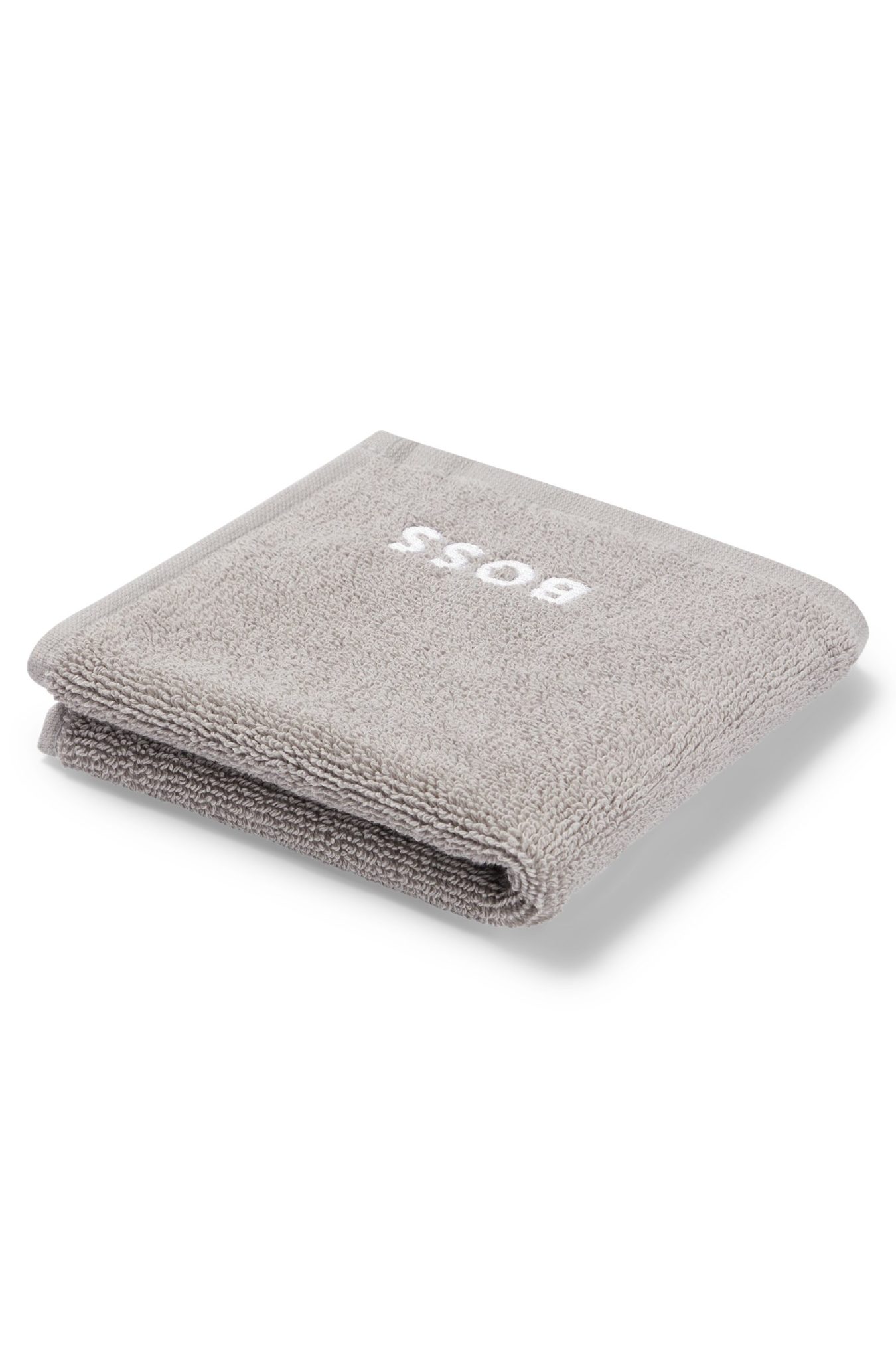 Hugo Boss Serviette de toilette en coton avec logo brodé blanc