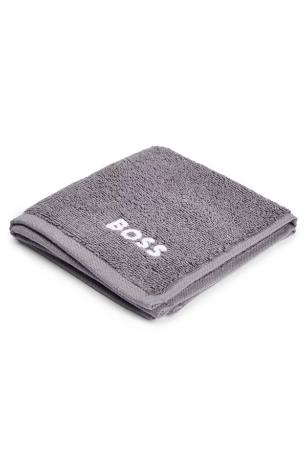 Hugo Boss Serviette de toilette en coton avec logo brodé blanc