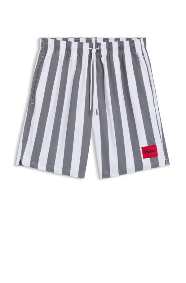 Hugo Boss Short de bain à rayures larges et étiquette logotée