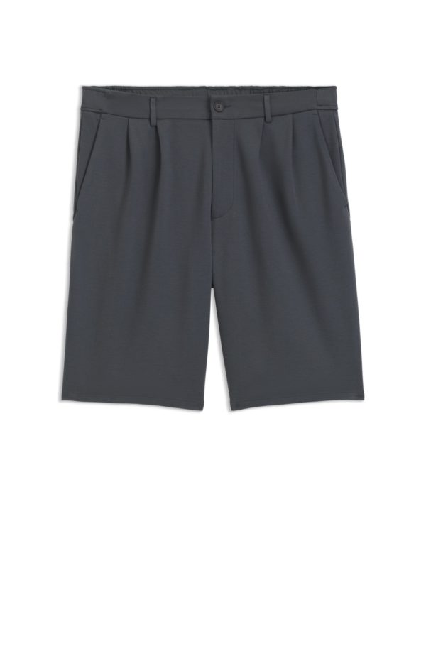 Hugo Boss Short en jersey facile à repasser avec plis sur le devant