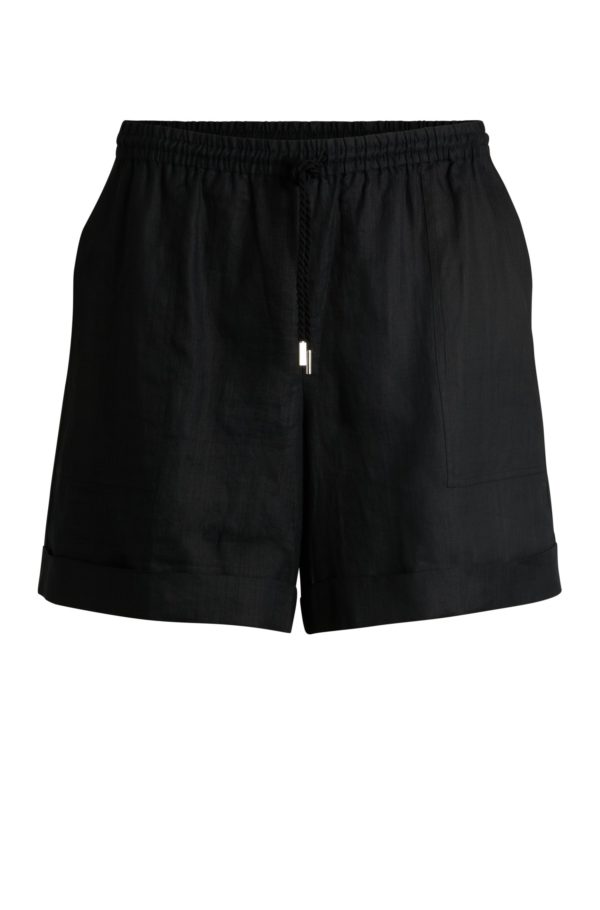 Hugo Boss Short en ramie avec cordon torsadé
