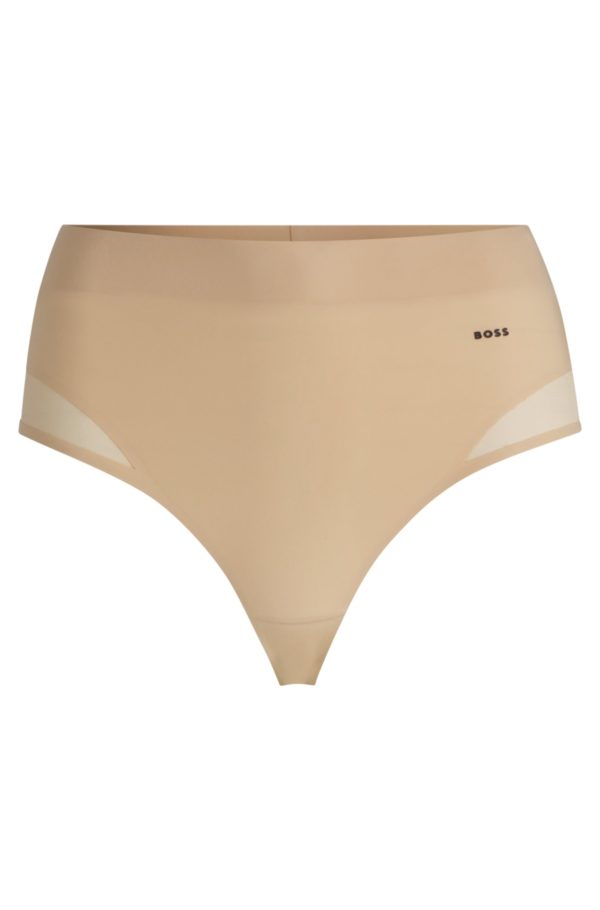 Hugo Boss String à taille haute avec détails en mesh assurant un bon contrôle de la forme