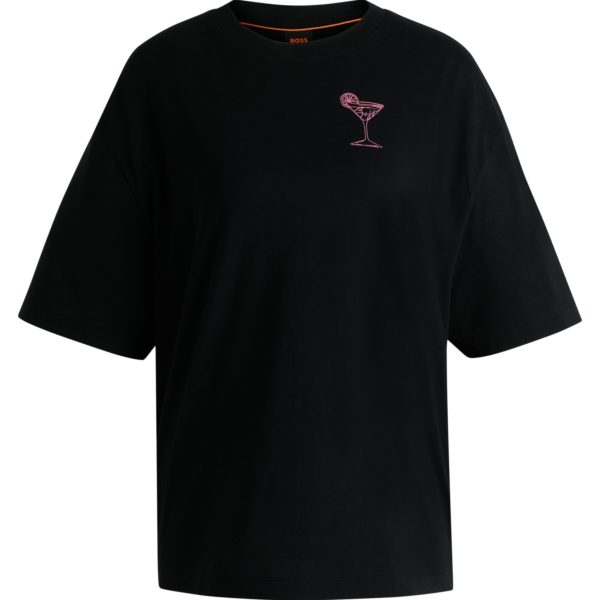 Hugo Boss T-shirt Oversize en jersey de coton avec logo artistique