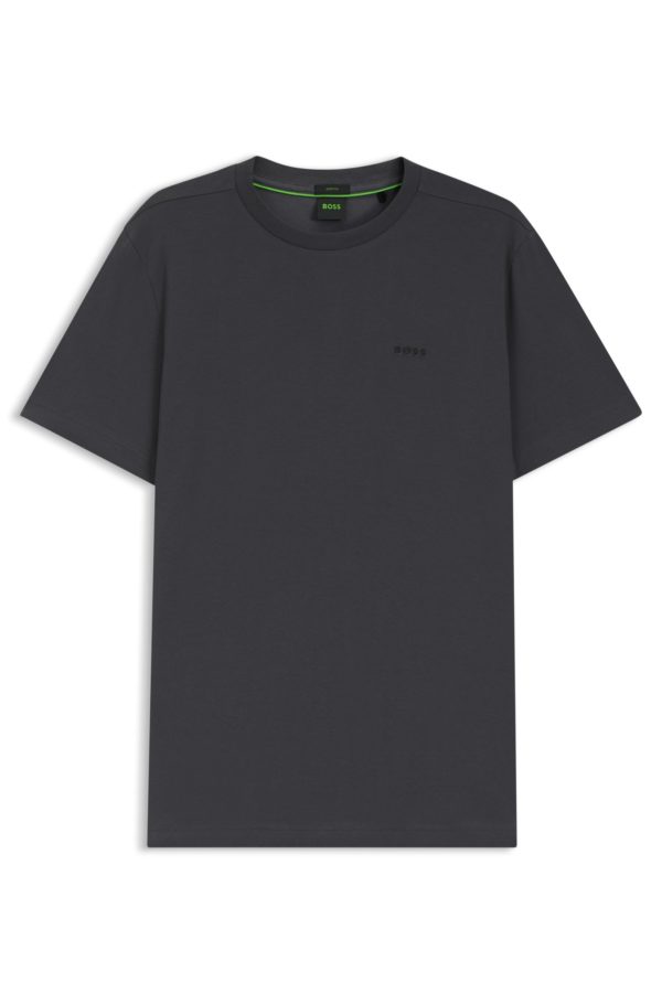Hugo Boss T-shirt Regular en coton stretch avec logo contrastant