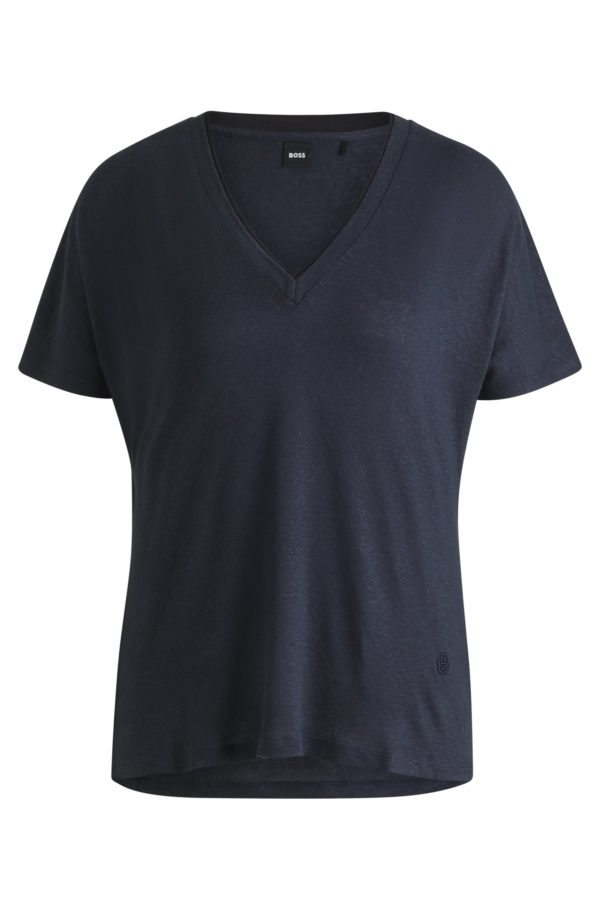Hugo Boss T-shirt à col V et monogramme Double B