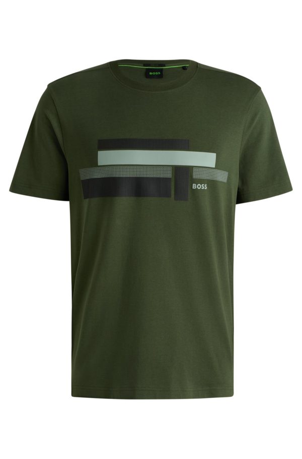 Hugo Boss T-shirt coupe décontractée en tissu stretch avec logo artistique