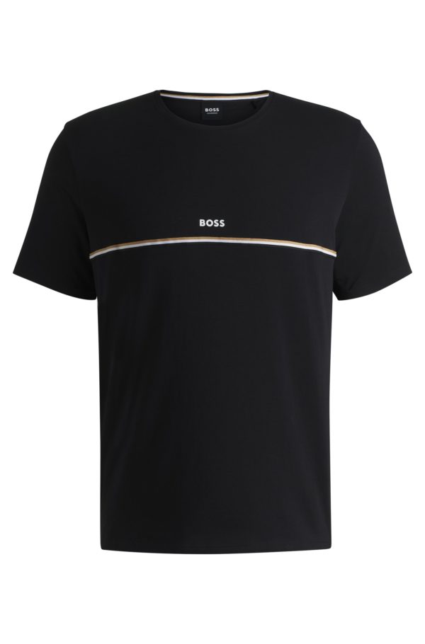 Hugo Boss T-shirt de pyjama en coton stretch à logo imprimé