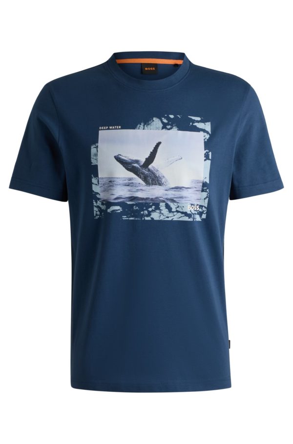 Hugo Boss T-shirt en jersey de coton à imprimé photographique